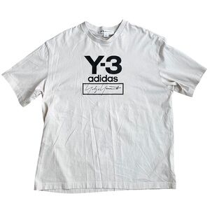 ADIDAS Y-3 STACKED LOGO SHORT SLEEVE TEE - ECRU